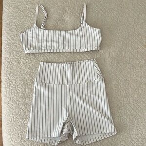 weworewhat pinstripe workout set